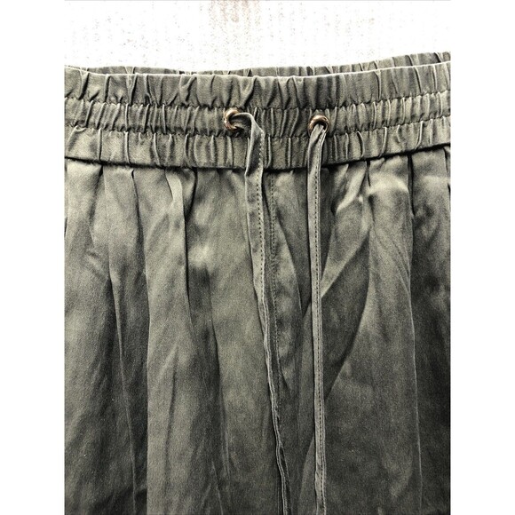 Paige Womens Joggers Size M Army Green Drawstring Zip Pockets 100% Silk - Picture 3 of 16